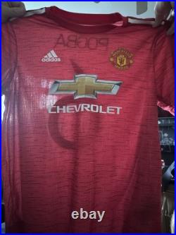 Paul Pogba Manchester United Signed Match Shirt Large