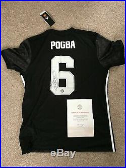 Paul Pogba Signed Manchester United Away Shirt Black, No. 6, 17/18 (very rare)