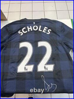 Paul Scholes (Away) Signed Manchester United Shirt-with COA