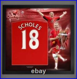 Paul Scholes Deluxe Framed Signed Manchester United Shirt COA £199