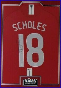 Paul Scholes FRAMED Signed Manchester United F. C. Retro Jersey AFTAL (A)