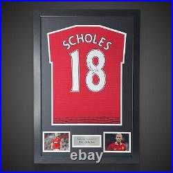 Paul Scholes Hand Signed And Framed Manchester United Football Shirt £249 Paul Scholes Hand Signed And Framed Manchester United Football Shirt £249