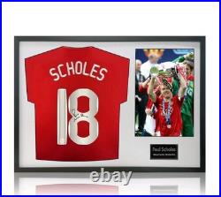 Paul Scholes Hand Signed Manchester United Shirt 06/07 Framed Display COA