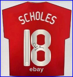 Paul Scholes Hand Signed Manchester United Shirt 06/07 Framed Display COA