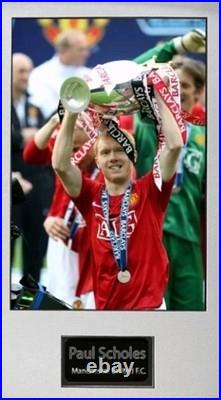Paul Scholes Hand Signed Manchester United Shirt 06/07 Framed Display COA