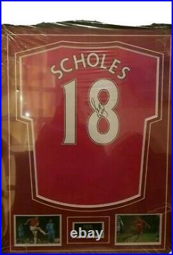 Paul Scholes Manchester United Autograph/signed Shirt/jersey. Framed