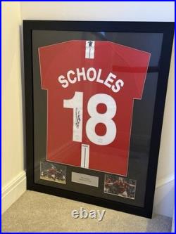 Paul Scholes Manchester United Framed Football Jersey Shirt & Signature No COA