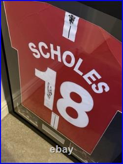 Paul Scholes Manchester United Framed Football Jersey Shirt & Signature No COA