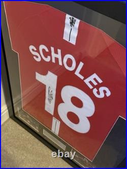 Paul Scholes Manchester United Framed Football Jersey Shirt & Signature No COA