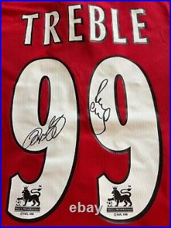 Paul Scholes & Ryan Giggs Signed Manchester United 1999 Treble Shirt