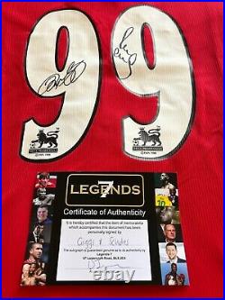 Paul Scholes & Ryan Giggs Signed Manchester United 1999 Treble Shirt