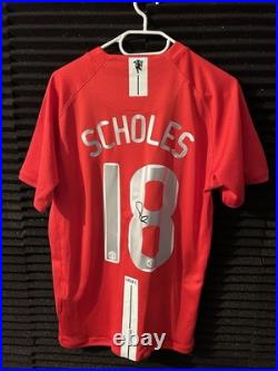 Paul Scholes Signed 2008 Manchester United Shirt With Photo Proof