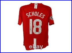 Paul Scholes Signed Manchester United 2008 Champions League Final Shirt