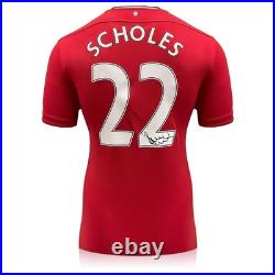 Paul Scholes Signed Manchester United 2011-12 Football Shirt. Superior Frame