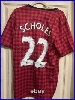 Paul Scholes Signed Manchester United 2012/2013 Home Shirt With Exact Proof