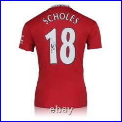 Paul Scholes Signed Manchester United 2022-23 Football Shirt. Standard Frame