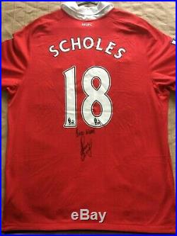 Paul Scholes Signed Manchester United Number 18 Home Shirt