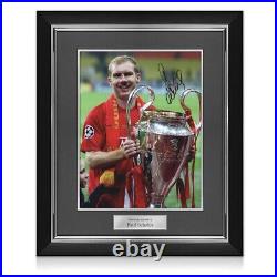 Paul Scholes Signed Manchester United Photo European Champion. Deluxe Frame