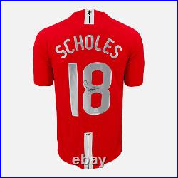 Paul Scholes Signed Manchester United Shirt 2008 CL Final 18