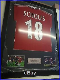 Paul Scholes Signed Manchester United shirt Treble season shirt 1999 mufc