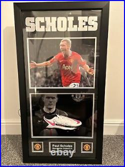 Paul Scholes framed boot Signed, Manchester United, With Coa