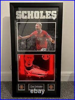 Paul Scholes framed boot Signed, Manchester United, With Coa