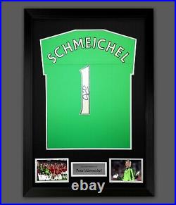 Peter Schmeichel Hand Signed Manchester United Football Shirt In A Frame