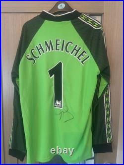 Peter Schmeichel Signed Manchester United Shirt with Coa and Proof Rare