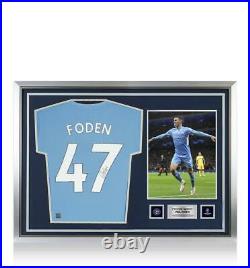 Phil Foden Official UEFA Champions League Signed and Hero Framed Manchester City