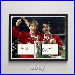 Phil & Gary Neville Manchester United Legends Authentic Autograph Framed