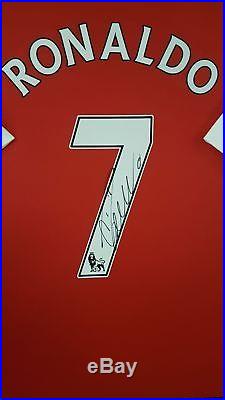 RARE Cristiano Ronaldo of Manchester United Signed Shirt Autograph Display