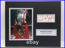 RARE David Beckham Manchester United Signed Photo Display + COA MAN UTD 1999