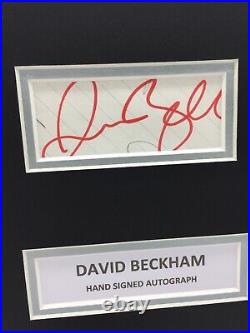 RARE David Beckham Manchester United Signed Photo Display + COA MAN UTD 1999