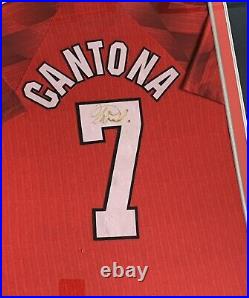 RARE Eric Cantona Manchester United Signed Shirt + COA + FRAMED AUTOGRAPH