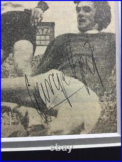 RARE George Best Manchester United Signed Photo Display + COA 1968 AUTOGRAPH
