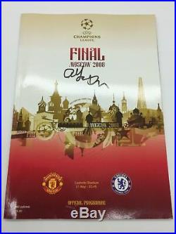 RARE Sir Alex Ferguson Manchester United Signed 2008 CL Final Programme + COA