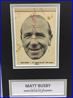 RARE Sir Matt Busby Manchester United Signed Photo Display + COA AUTOGRAPH RARE Sir Matt Busby Manchester United Signed Photo Display + COA AUTOGRAPH