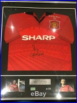 REDUCED Framed Eric Cantona Signed Manchester United Shirt PARIS 2011 COA