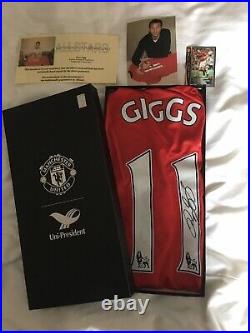 RYAN GIGGS Manchester United Genuine Hand Signed 2009/10 Jersey COA Proof Boxed