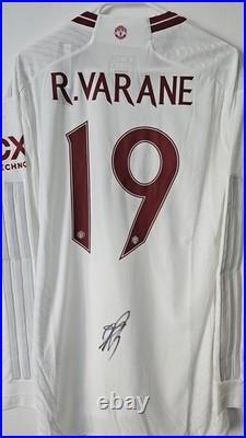 Raphael Varane Hand Signed Manchester United Long Sleeve Shirt Raphael Varane Hand Signed Manchester United Long Sleeve Shirt