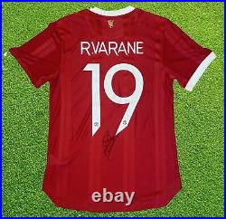 Raphael Varane Signed 2021/22 Manchester United Home Shirt