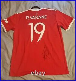 Raphael Varane Signed 2021/22 Manchester United Home Shirt