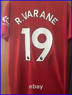 Raphael Varane Signed 22/23 Manchester united Home Shirt With COA