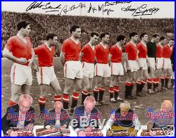Rare Busby Babes Signed Manchester United 1958 Photograph Charlton Gregg Foulkes