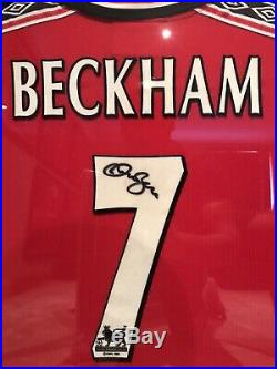 Rare David Beckham Signed 1999 Treble Manchester United Shirt Official Jersey