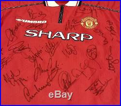 Rare, GENUINE, Manchester United 1998 / 1999 Treble Winners Squad Signed Shirt