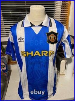 Rare Manchester United Retro Football Shirt XL Sir Alex Ferguson Signed