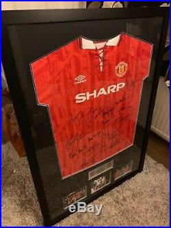 Rare! Manchester United Signed Shirt By Manu Squad COA In Frame 1993-1994 FA Cup