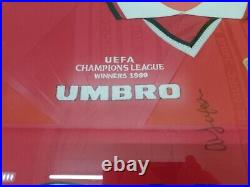 Rare Manchester United Umbro 1999 Champions League Shirt Signed By Solskjaer