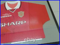 Rare Manchester United Umbro 1999 Champions League Shirt Signed By Solskjaer